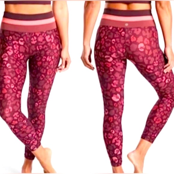 Athleta Pants - Athleta women’s elation 7/8 Red Pink and Maroon (Size: XXS)